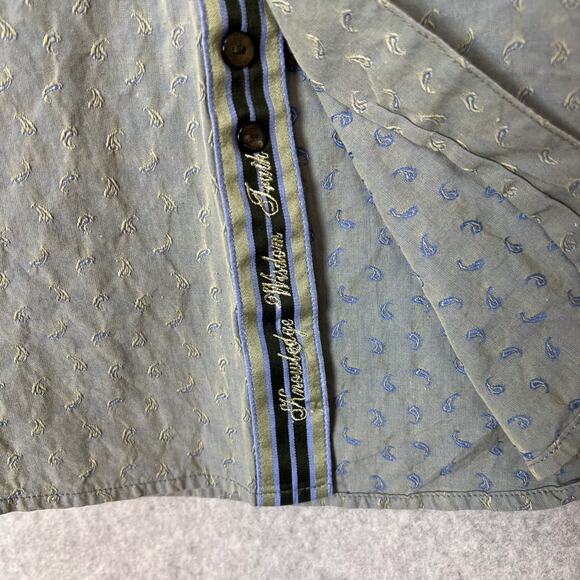 Robert Graham Shirt Men's Sz XL Grey L/S Button Up Cotton Paisley All Over Print - Picture 6 of 9